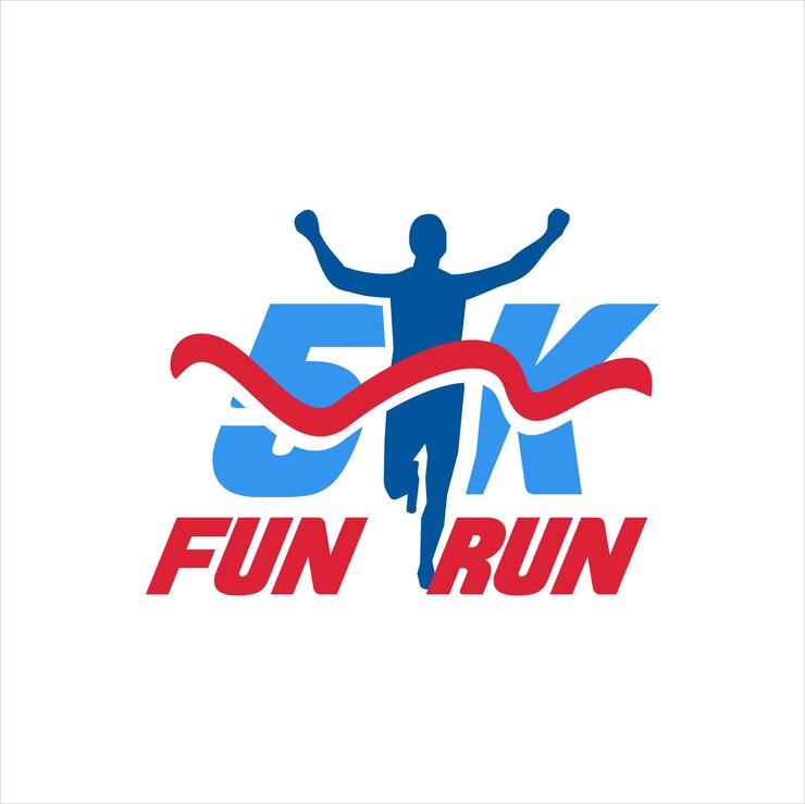 5K Run Logo Design vector Símbolo de ações Executando o conceito de esporte de logotipo