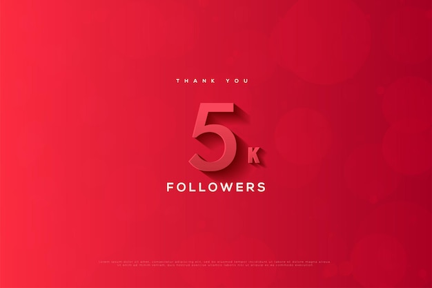5k seguidores com números claros e sombras.