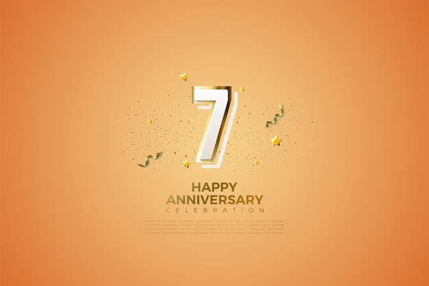 7º aniversário com números listrados de graffiti modernos.