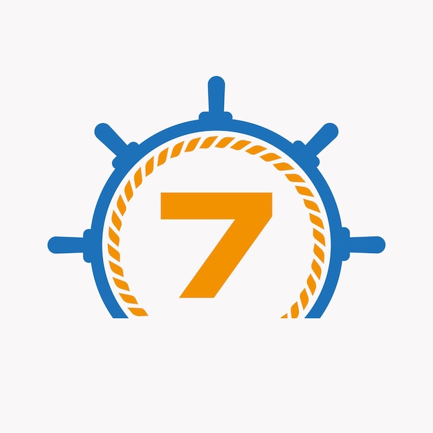 7 carta direção de cruzeiro logotipo símbolo de iate logotipo de navio modelo de sinal marítimo