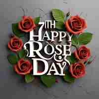 Vetor 7 de fevereiro feliz dia das rosas do dia dos namorados post nas mídias sociais