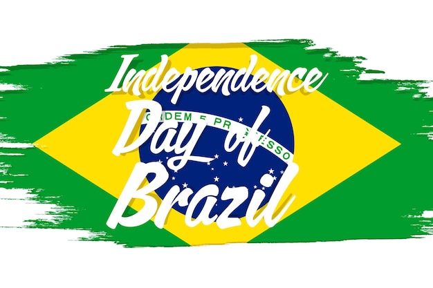 7 de setembro dia da independência do brasil bandeira com pincel grunge