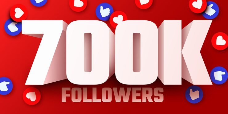 Vetor 700k ou 700000 seguidores obrigado rede social amigos seguidores usuário da web obrigado comemorar de inscritos ou seguidores e curtidas