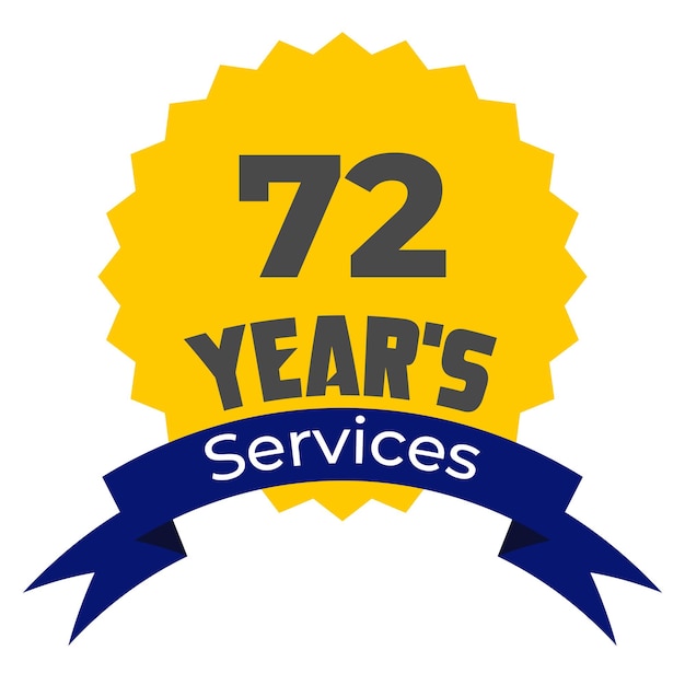 Vetor 72 anos de serviços