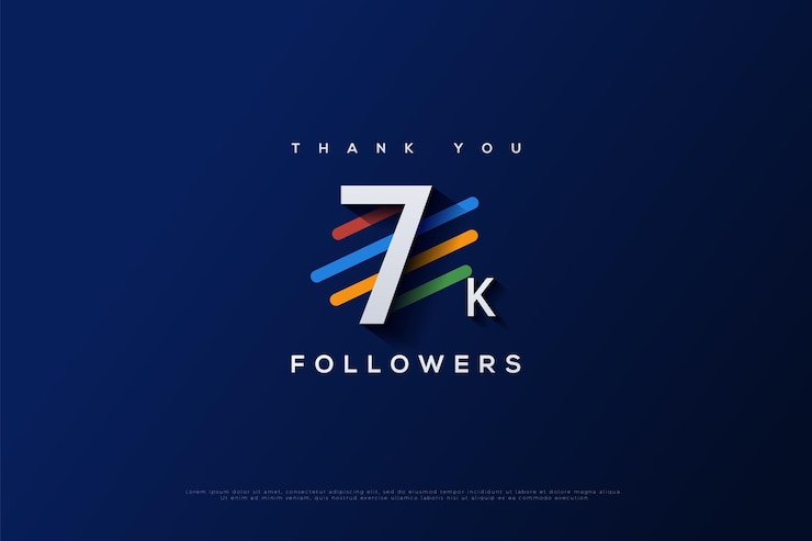 Vetor 7k seguidores com várias cores de fundo