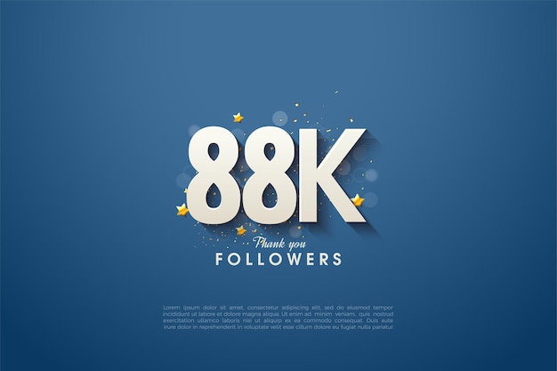 88 mil seguidores com números 3d