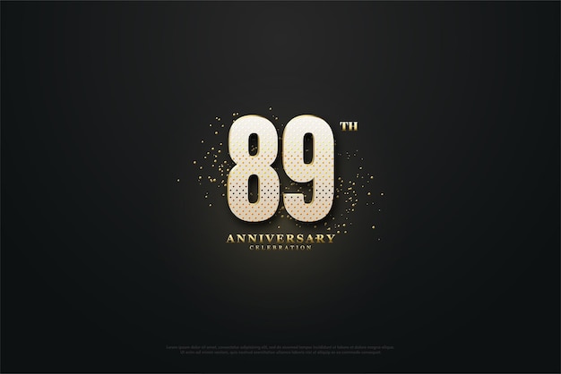 89º aniversário polvilhado com elegante glitter dourado