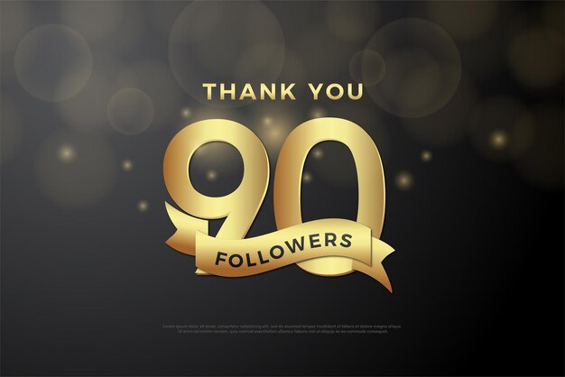 90 mil seguidores com folha de ouro cortada em saudação