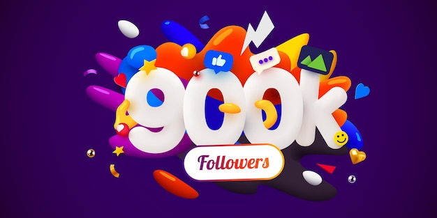 900k ou 900000 seguidores obrigado rede social amigos seguidores usuário da web obrigado comemorar de inscritos ou seguidores e curtidas