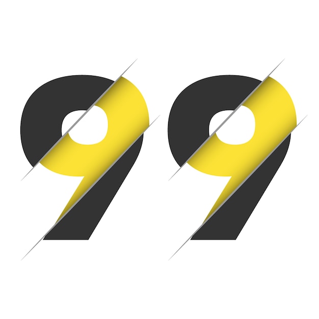 99 Design de logotipo de 9 números com um design de logotipo criativo de corte criativo