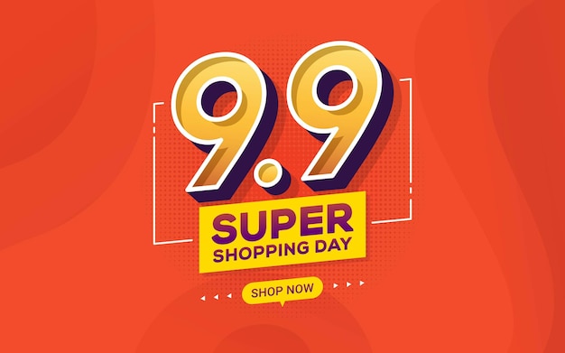 99 fundo de banner de venda de dia de compras para ilustração vetorial de promoção de varejo de negócios