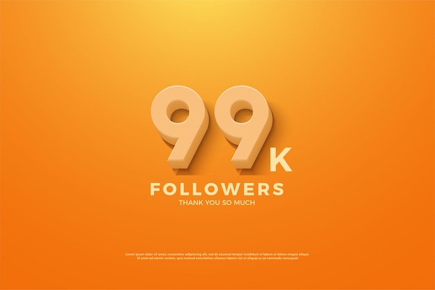 99 mil seguidores com números animados