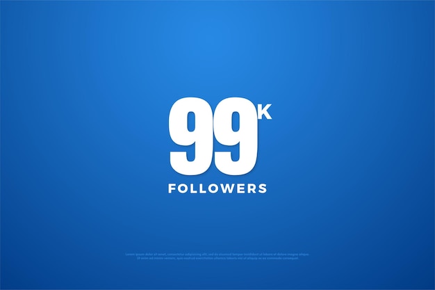 99 mil seguidores com números brancos na nuvem