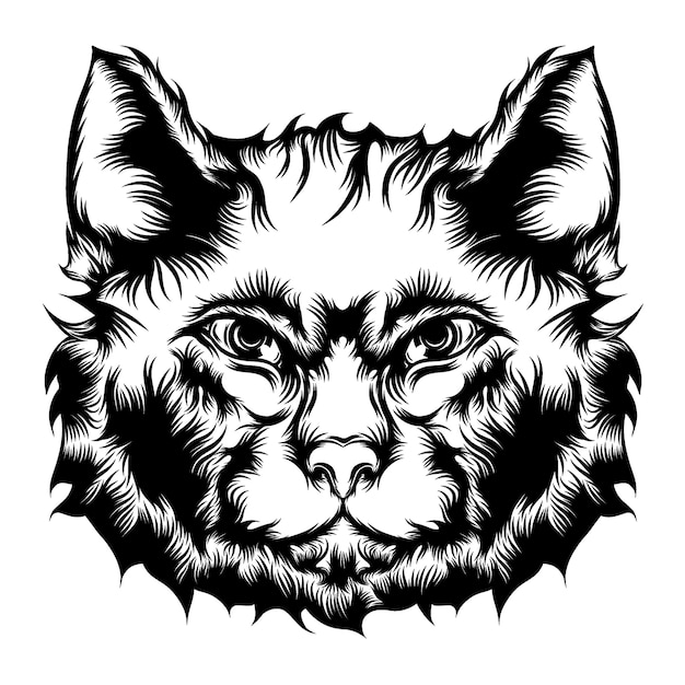 A animação do gato de rua para as ideias para ilustração de tatuagem