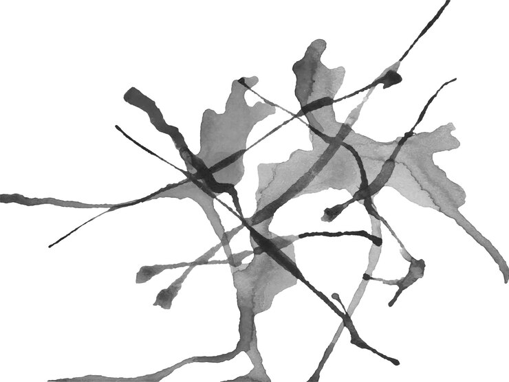 Vetor a aquarela monocromática mancha listras de fundo sem forma abstrato de tinta
