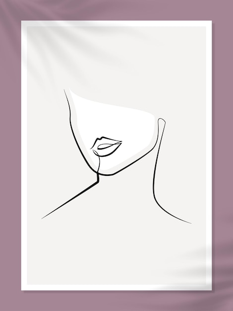 Vetor a arte de linha mínima enfrenta a ilustração estética pastel vetorial