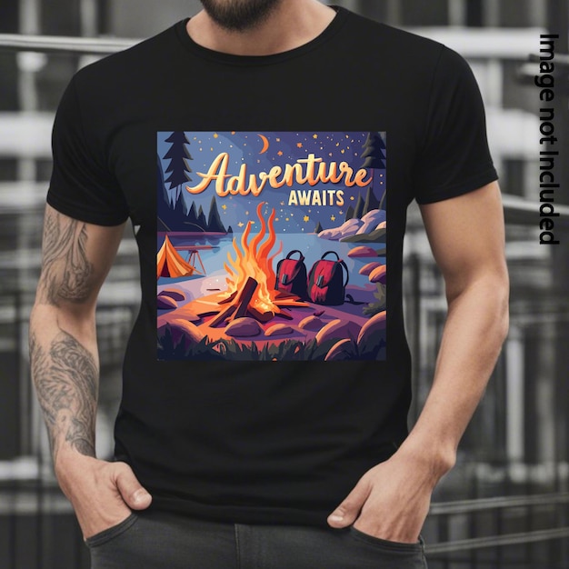 A aventura aguarda o gráfico da fogueira turística t shirt doodle 3 fire flame vector ilustração design