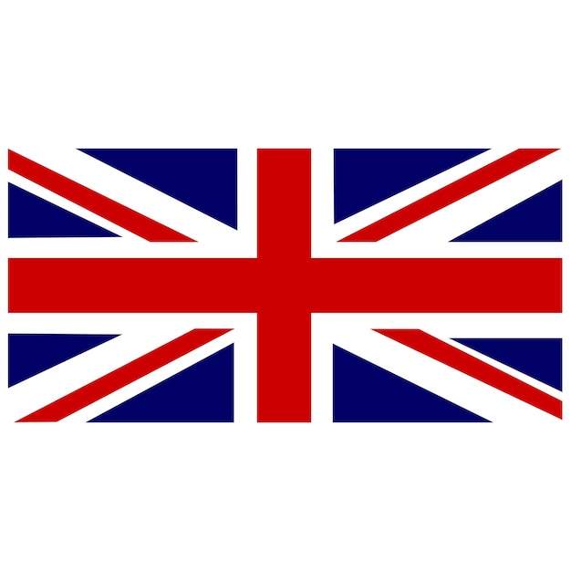 Vetor a bandeira da grã-bretanha em um fundo branco