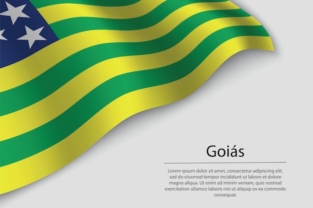 Vetor a bandeira da onda de goiás é um modelo de vetor de banner ou fita do estado do brasil