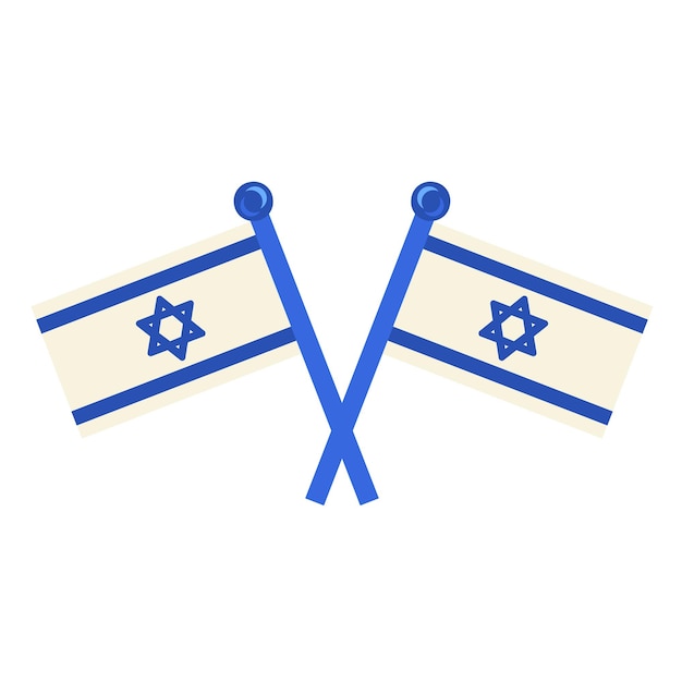 Vetor a bandeira de lembrança festiva de israel cruzou o leite sólido