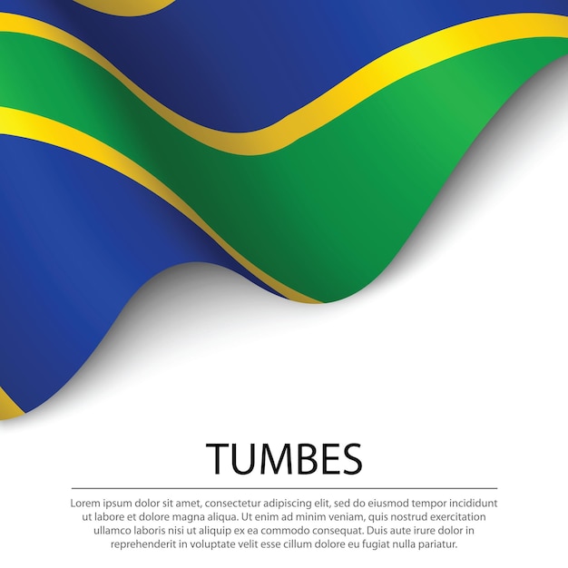 A bandeira de Tumbes é uma região do Peru em fundo branco