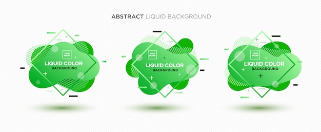 A bandeira líquida abstrata moderna do vetor ajustou-se em cores verdes.