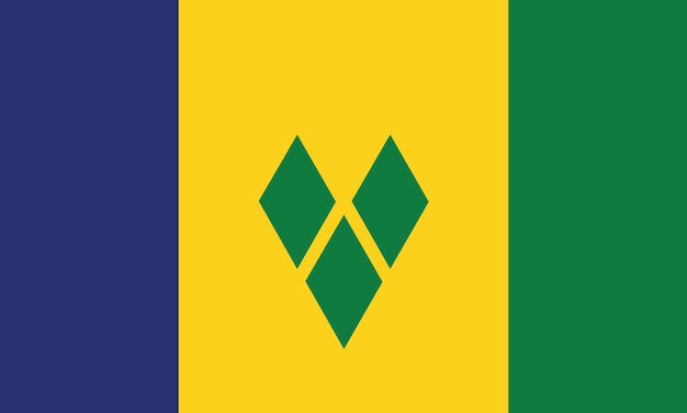 A bandeira oficial de são vicente e granadinas A bandeira nacional de são vicente