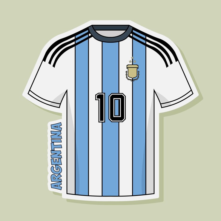Vetor a camiseta número 10 da argentina em look de adesivo