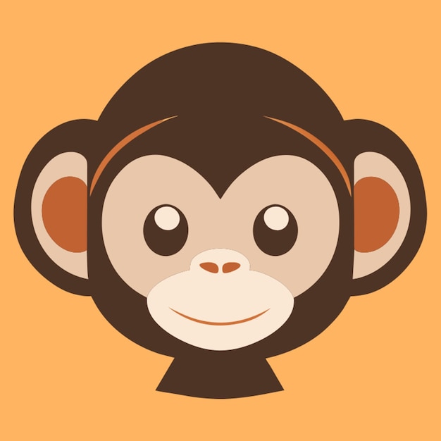 Vetor a chimpanzees head logo the smallest flat vector logo by saul bass with no realistic photo details