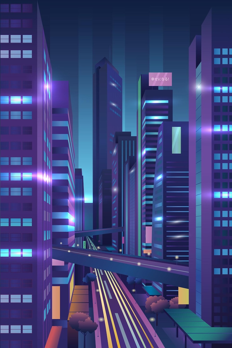 Vetor a cidade à noite