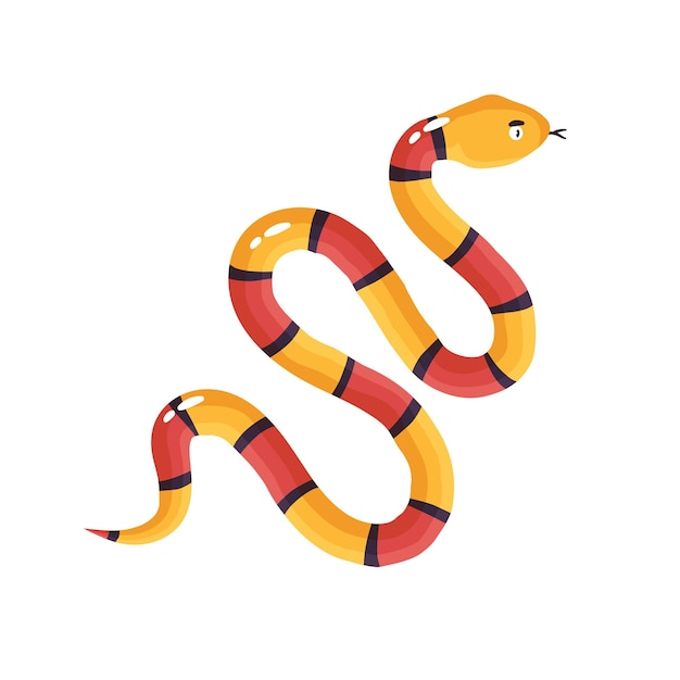 A cobra é muito longa ilustração vetorial de desenho animado de um animal em um fundo branco isolado