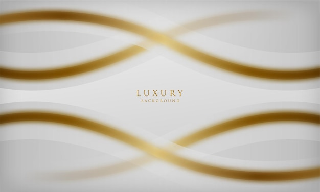 A curva branca molda o fundo de luxo com linhas douradas modelo de design moderno e elegante