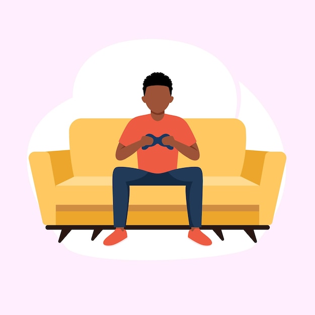 a diversão de jogar jogos com um console e sentar-se no sofá