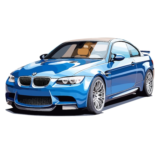 Vetor a_drawing_of_a_blue_bmw_car_with_a_blue_hood_vector