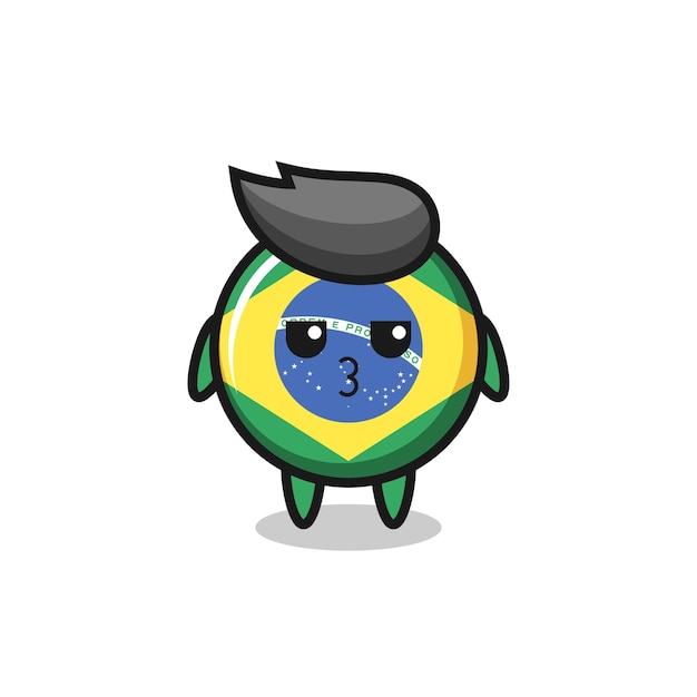 A expressão entediada de personagens fofinhos da bandeira do brasil