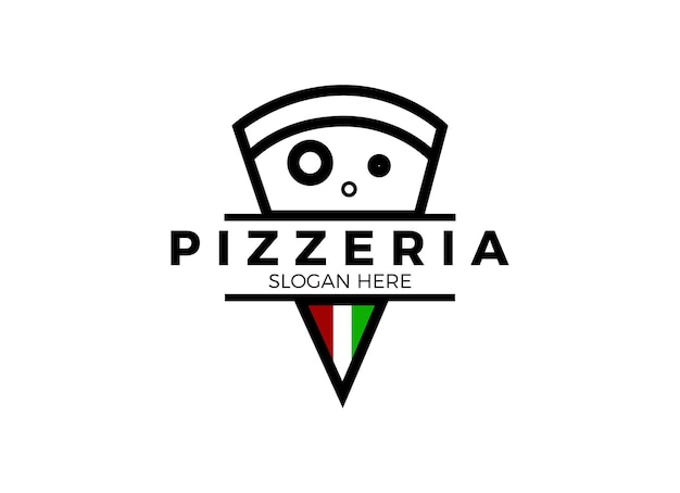 A fatia de ilustração de design vetorial de pizza