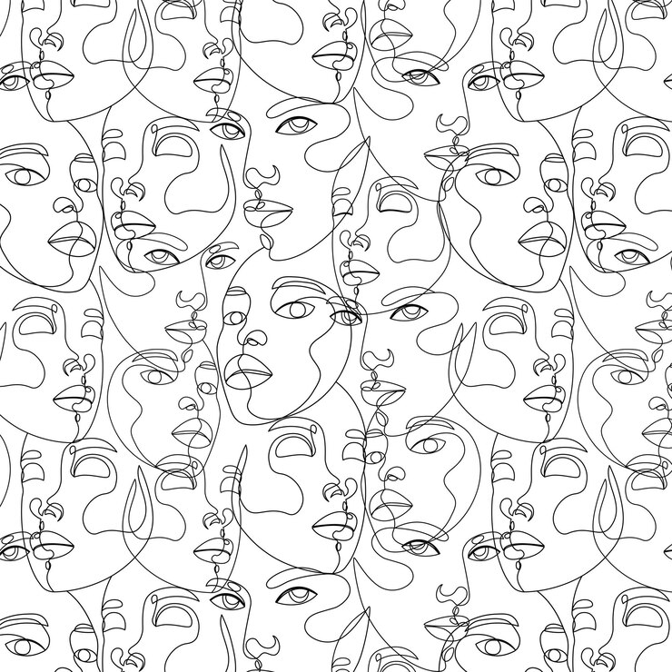 A fêmea abstrata enfrenta o padrão perfeito