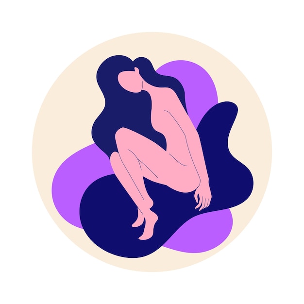 A figura de uma mulher sentada ilustração vetorial moderna estilo simples