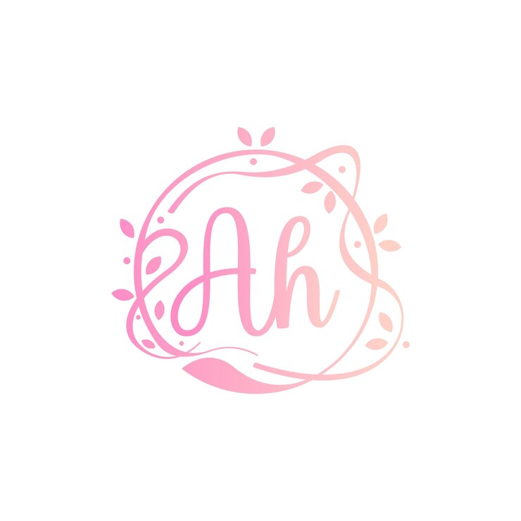 Vetor a h ah vector de beleza logotipo inicial logotipo de caligrafia da assinatura inicial moda de casamento jowerly