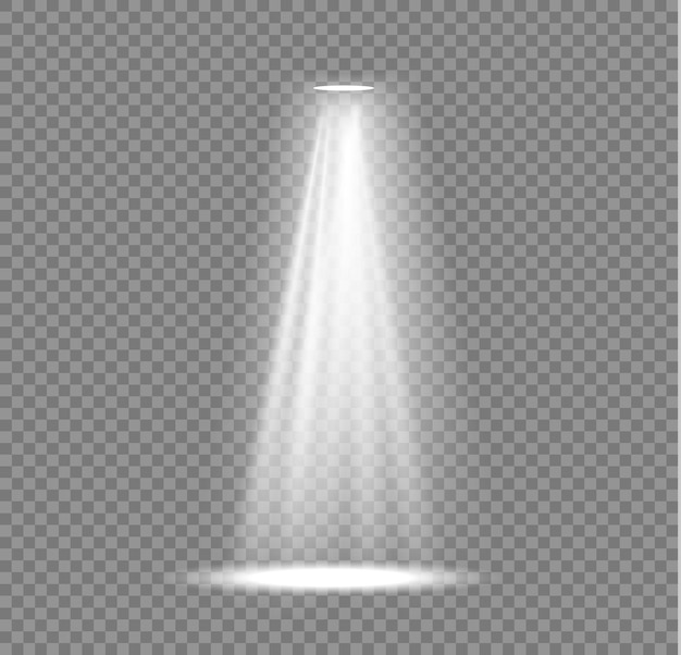 A iluminação do palco destaca os efeitos da luz do projetor de cena, iluminação branca brilhante