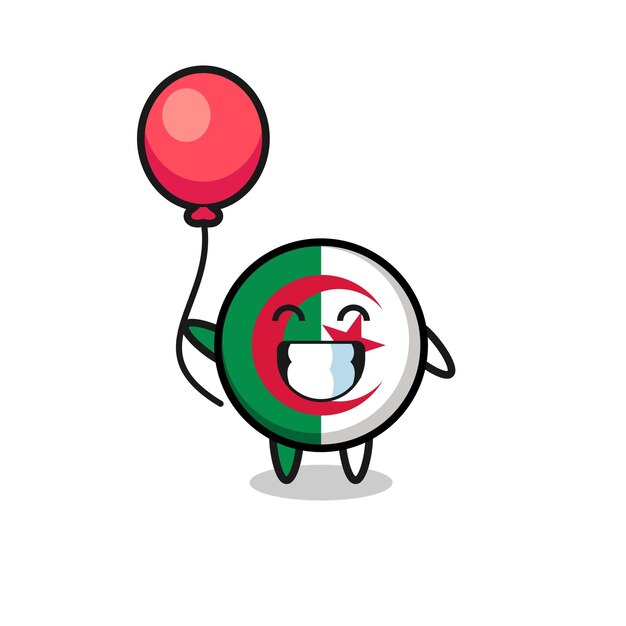 A ilustração da mascote da bandeira da argélia está jogando balão