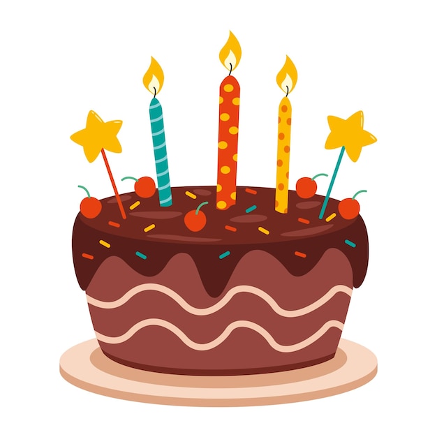 Vetor a ilustração de um bolo de aniversário