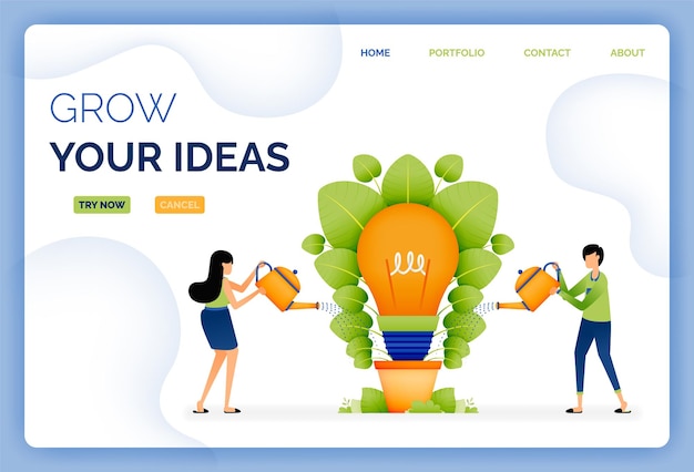 A ilustração de um casal regando as plantas para novas ideias e design de inspiração pode ser usada para anúncios de página da web de aplicativos de inicialização de página de destino
