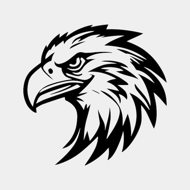 A ilustração vetorial da cabeça de águia pode ser usada para roupas com o logotipo do mascote e muito mais