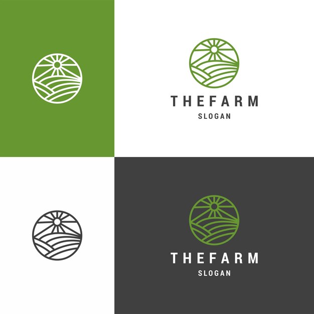 A ilustração vetorial de modelo de design de ícone de logotipo de fazenda