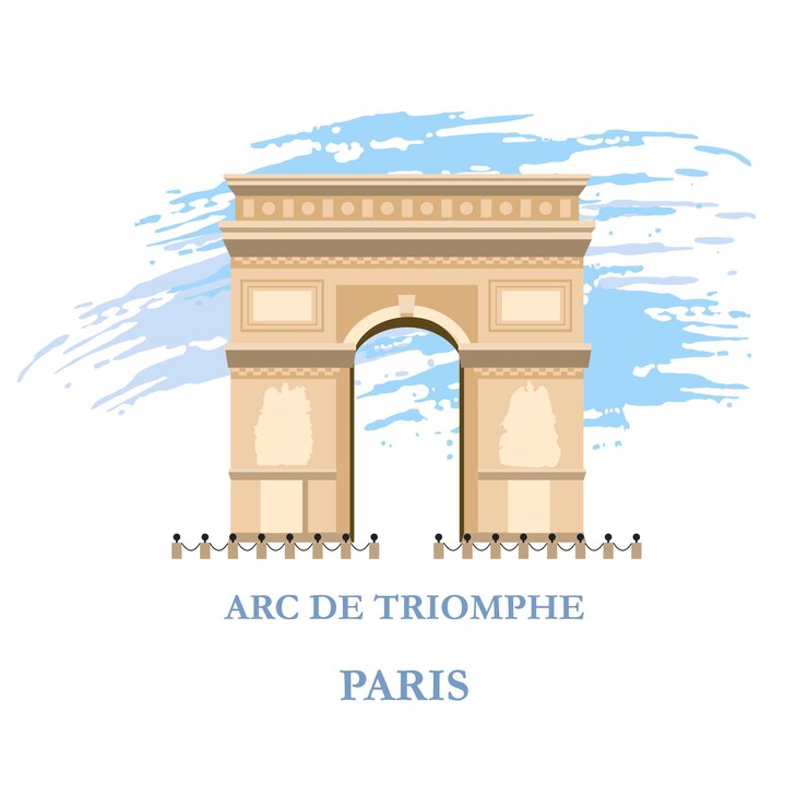 Vetor a ilustração vetorial do arco do triunfo. símbolo de paris. ilustração vetorial