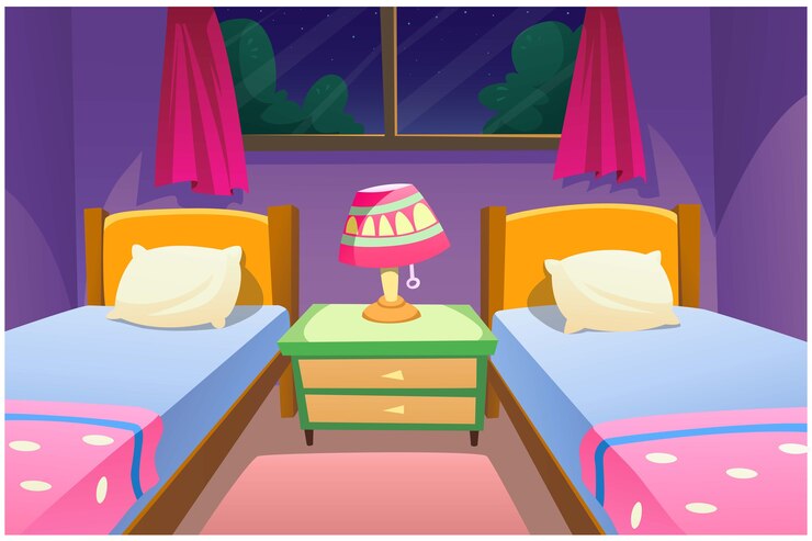 Vetor a imagem do quarto é muito bonita.