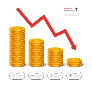 Ilustração Seta Vector Aumento Dos Preços Moedas Inflação Jogo