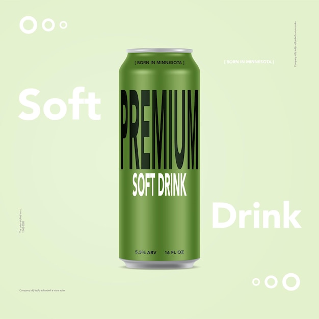 A lata branca vector visual, ideal para cerveja, lager, álcool, refrigerantes, refrigerante, pop efervescente, limonada, cola, bebida energética, suco, água etc. Desenhado com ferramenta de malha. Totalmente ajustável e escalonável, vetor.