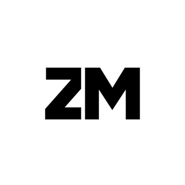 Vetor a letra z e m zm modelo de design do logotipo logotipo baseado em monograma inicial mínimo